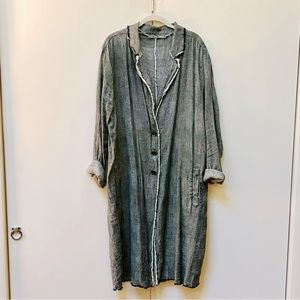 Gray Plaid Linen Jacket